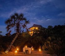 On the southern tip of Lamu Island, The Cabanas are tucked into palm trees on a secluded beach. 

The 6 cabanas are named in the Hawaiian language. Ohana was once the family home; Makai is closest to the sea; Malama is at the heart of the