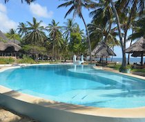 The Driftwood Beach Club has long been a favourite with locals. The charming club, set in beachfront gardens, is one of the original hotels in Malindi. There are 30 thatched bandas, each containing an en-suite double room. All bandas have aircon, telephone and veranda. There are 2