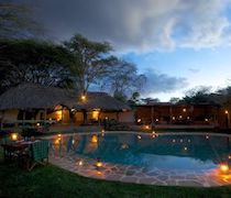 Lewa Safari Camp has a striking location in Lewa Wildlife Conservancy. Spectacular views of Mt Kenya lie to the south and of arid lowlands to the north. This private 65,000-acre wildlife conservancy is home to about 61 species of mammal and 440 species of birds, including about 10