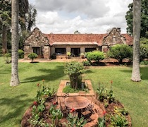 This lovely farmhouse stands in a sprawling coffee plantation. Built in the 1930s, it was the home of the legendary Beryl Markham, known for her daring flights in the early days of aviation, and for her gift in training even the most capricious horses. 

The