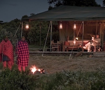 Tucked into a valley and shaded by acacia trees, Porini Rhino Camp sits on the banks of a seasonal river. Located in the lovely Ol Pejeta Conservancy, the camp has access to all this 90,000-acre conservancy offers. The conservancy is home to a wide variety