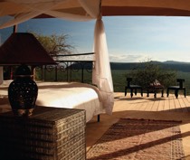 Perched on a rocky outcrop, Saruni Samburu provides a spectacular view of the snowy peaks of Mt Kenya, sacred mountain Ololokwe and the vast savannah. Set in a private 95,000-hectare conservancy bordering Samburu National Reserve, Saruni is a design lodge that offers exclusivity, comfort and